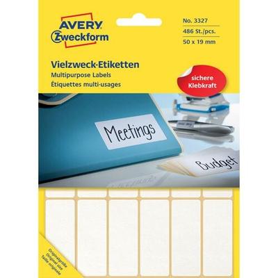 AVERY Zweckform 3327 Universaletiketten Weiß 50 x 19 mm 27 Blatt à 18 Etiketten