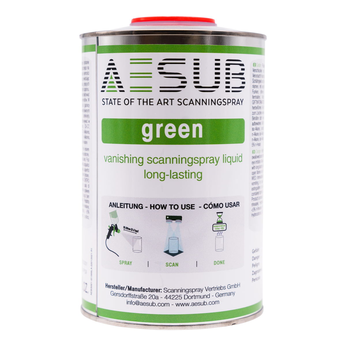 AESUB Green - Spray Gun Solution Scanning Spray - 1000 ml AESG001