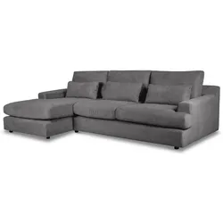 DAHEIM Ecksofa Roma Stoff Grau Greige