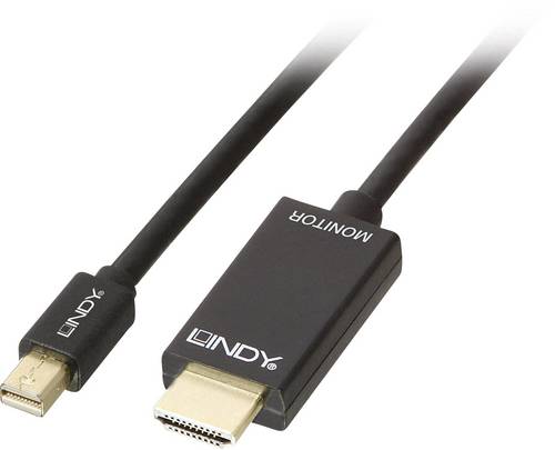 LINDY Mini-DisplayPort / HDMI Adapterkabel Mini DisplayPort Stecker, HDMI-A Stecker 3.00 m Schwarz 36928 DisplayPort-Kabel
