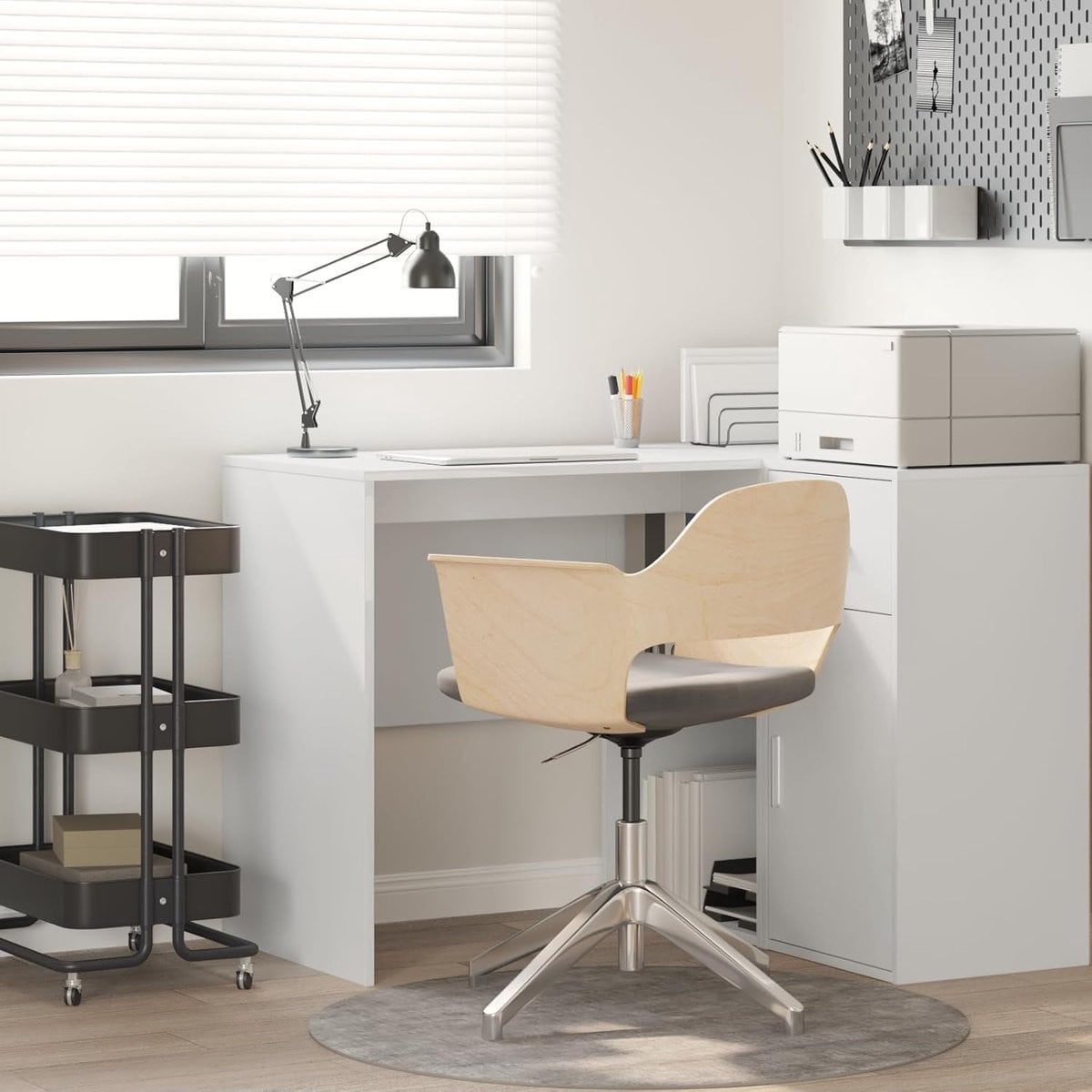 Compact bureau met opbergruimte voor thuiswerk of studie - Wit - B: 90 cm, D: 50 cm
