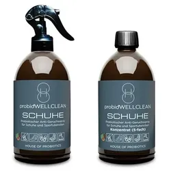probioWELLCLEAN Anti-Gerüche Schuhe mit Probiotik 500ml Fertiglösung + 500ml Konzentrat