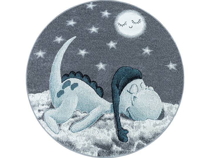 Kinderteppich AYYILDIZ TEPPICHE Bambi 840 , blau, H:11mm Ø:120cm, Kunstfaser, Teppiche, Kinderteppich, auch in rechteckig, Drachen Motiv, Kurzflor