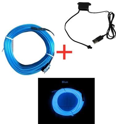 Uplift Essentials Car Interior LED EL Wiring Neon Strip blue 5 M