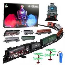 Lean Toys Dampflokomotive 620B mit Licht, Sound, Rauch, 151 cm Gleise (66623005)