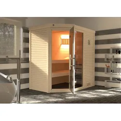 Weka Premium Massivholzsauna Cubilis 1 mit Glastür+Fenster - ohne Montageservice - 45 mm
