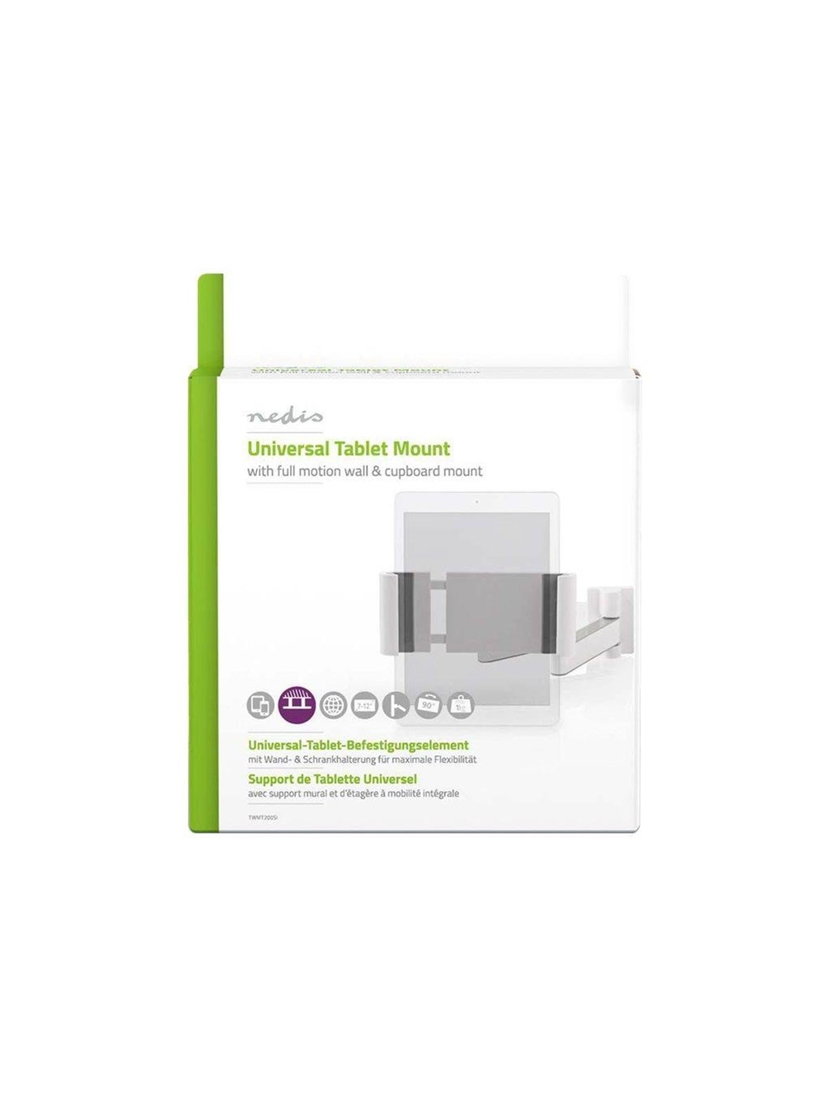 Nedis TWMT200SI bracket - adjustable arm - for tablet - grey white