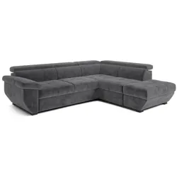 COTTA Ecksofa mit Funktion Speedway Stoff Grau Stone