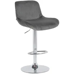 CLP Barhocker Solon Chrom Samt   Farbe: dunkelgrau, Material: Samt