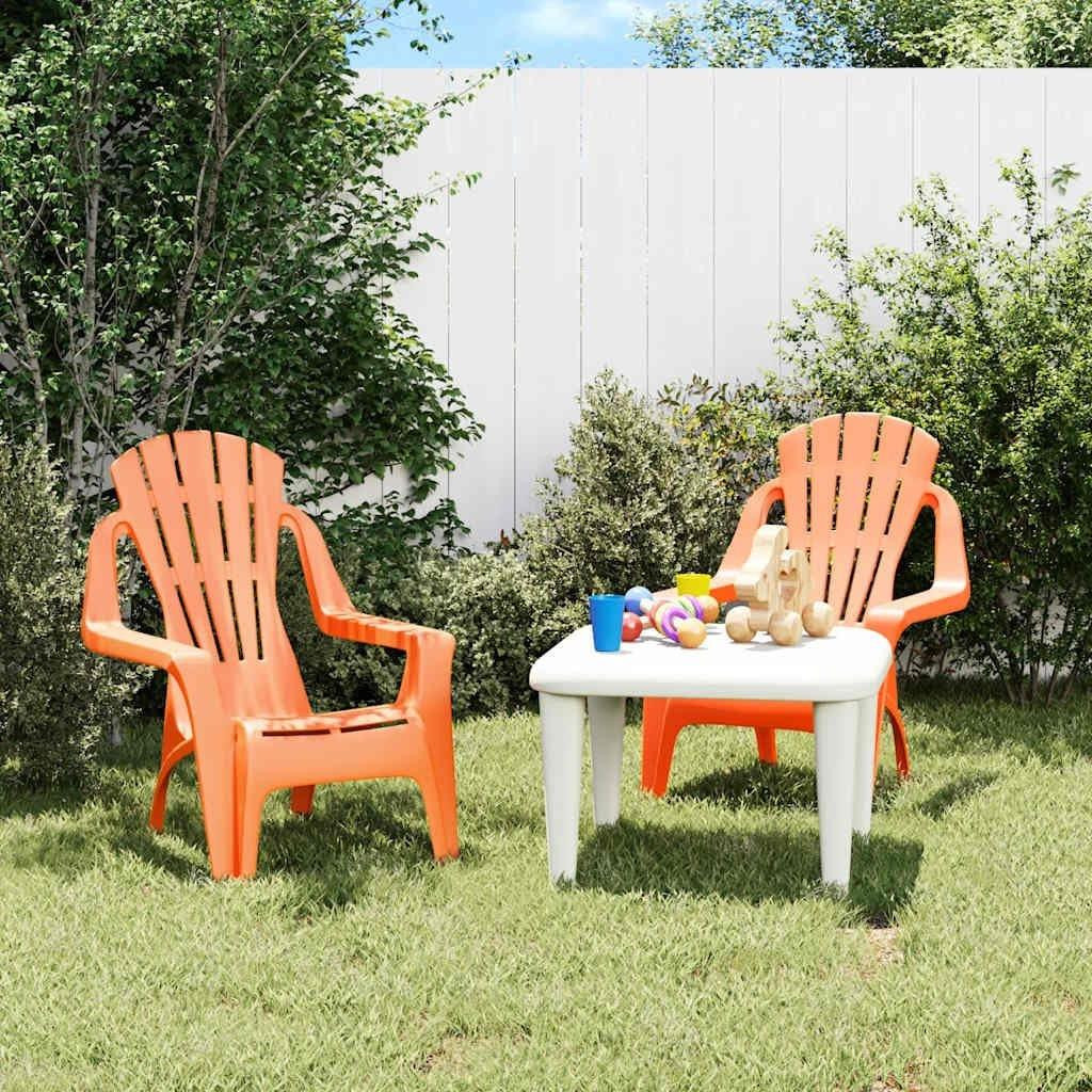 Set van 2 oranje kindertuinstoelen