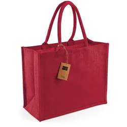 Westford Mill Jute Shopper Classic Jute-Tasche W407 red/red 42 x 33 x 19 cm