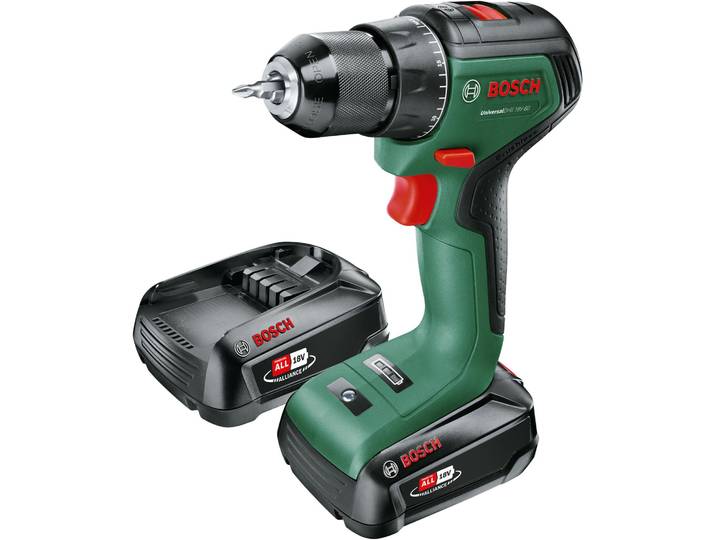 Akku-Bohrschrauber UniversalDrill 18V-60, 2 x Akku PBA 18V 2.0Ah, Tragekoffer