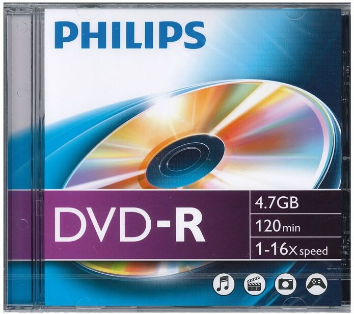 DVDR DVD-R PHILIPS 4,7GB 16X JC