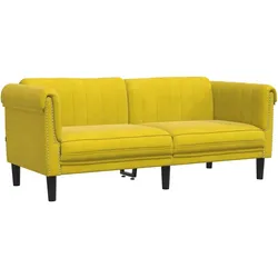 vidaXL Sofa 2-Sitzer Gelb Samt