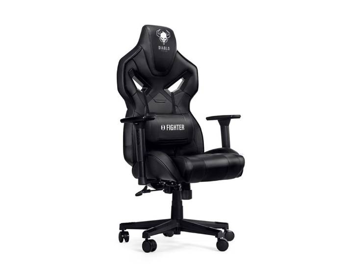 Chaise gaming - Diablo - X-Fighter - Noir - Cuir écologique - Réglable en hauteur