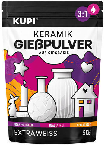 Keramik Gießpulver, extra weiß, 5 kg