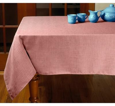 Violet Linen European Solid Linen Look Pattern Tablecloth