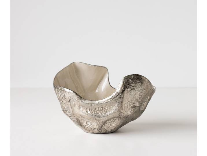 Coupe décorative Valena l33 x P20 x H22 cm Aluminium Platin Opal Faite main