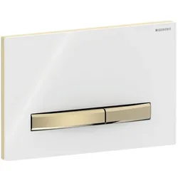 Geberit Sigma 50 Square Betätigungsplatte 115672112 Deckplatte weiß, Platte/Taste Messing, für 2-Mengen-Spülung