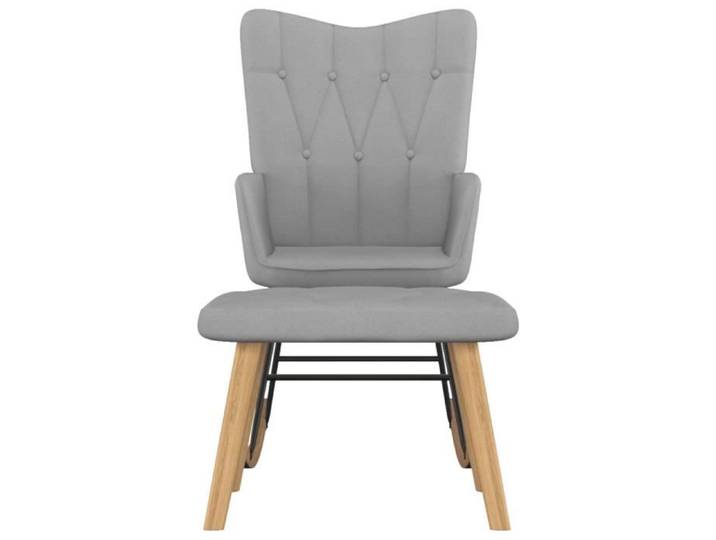 Fauteuil de repose - JILL*NEW - Chaise à bascule avec tabouret - Gris clair - Tissu - Relaxation