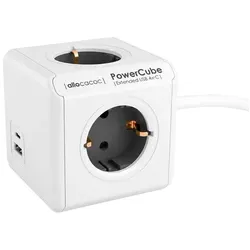 allocacoc Steckdosenwürfel »PowerCube Extended USB PD 20W USB-A+C« weiß, 7.5x9.3x7.5 cm