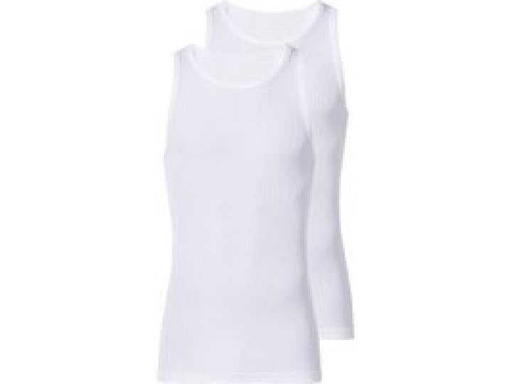 ESMARA MEN Débardeurs côtelés pour homme, 2 pièces. (blanc)