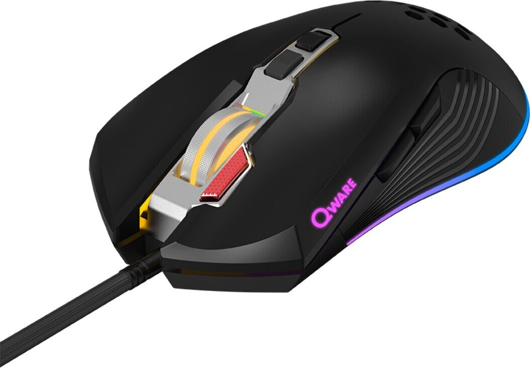 Qware Gaming Muis Tampa - Bekabelde muis met 8 knoppen - Zwart