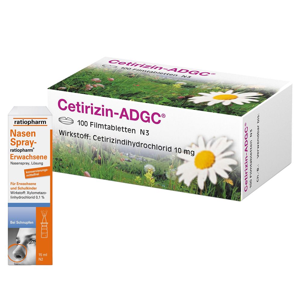 Cetirizin-ADGC Filmtabletten + Nasenspray ratiopharm Erwachsene 1 St Set