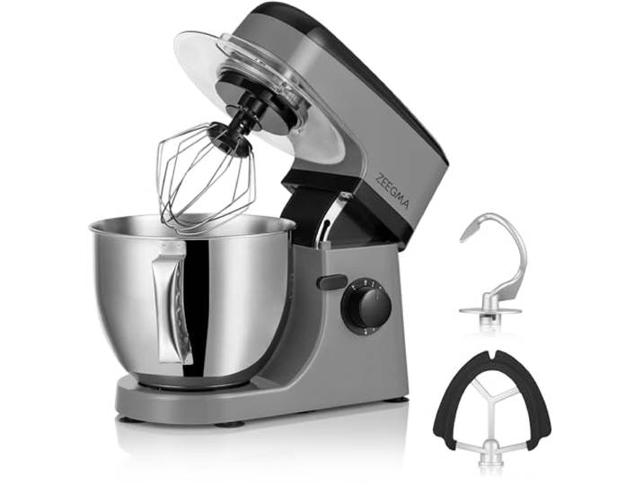 ZEEGMA Planeet MIX Küchenmaschine, Knetmaschine, Teigmaschine 1800 W, Multifunktionaler Roboter mit Schüssel 5L mit Griff und Deckel, 8 Geschwindigkeiten, inkl. 3-Teiligem Touchpanel