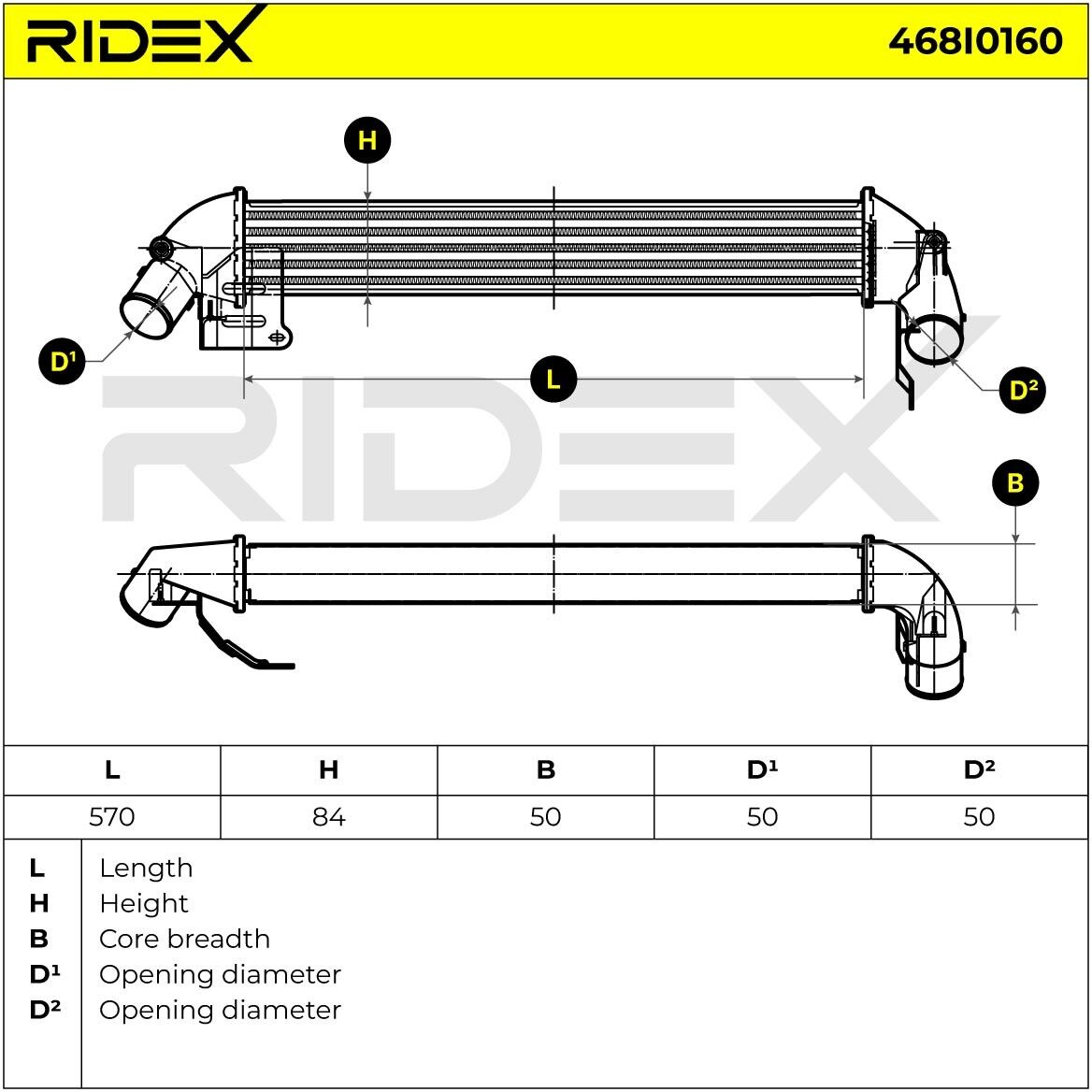 RIDEX 468I0160 Intercooler