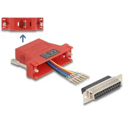 Delock D-Sub 25 Pin Buchse zu RJ12 Buchse Montagesatz rot