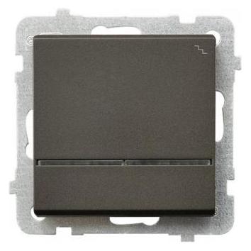 Ospel Sonata einzelner 16AX IP20-Treppenschalter mit Hintergrundbeleuchtung schokoladenmetallic (ŁP-3RS (LP-3RS/m/40)