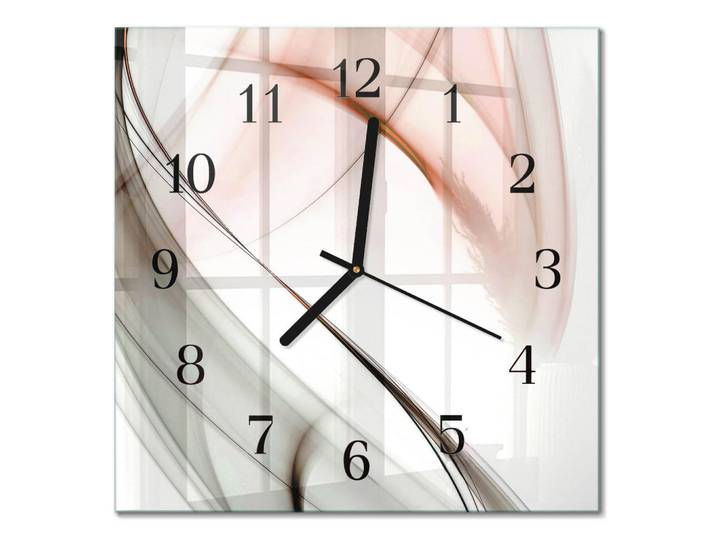 Tulup Wanduhr 30x30 cm - Abstraktion, Braun, Glas, Quadratisch, 30x30x0.4 cm, Dekoration, Uhren, Wanduhren
