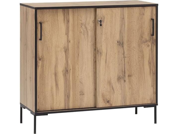 Aktenschrank SCHILDMEYER Serie 2000 , beige (eiche landhaus dekor), B:100,1cm H:96,6cm T:41cm, FSC-zertifizierter Holzwerkstoff, Schränke, Aktenschrank