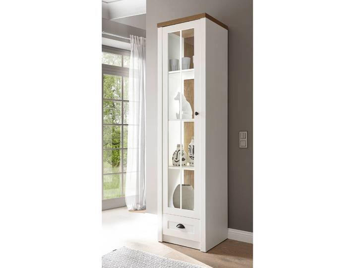 Standvitrine 50 x 198 x 43cm Weiß