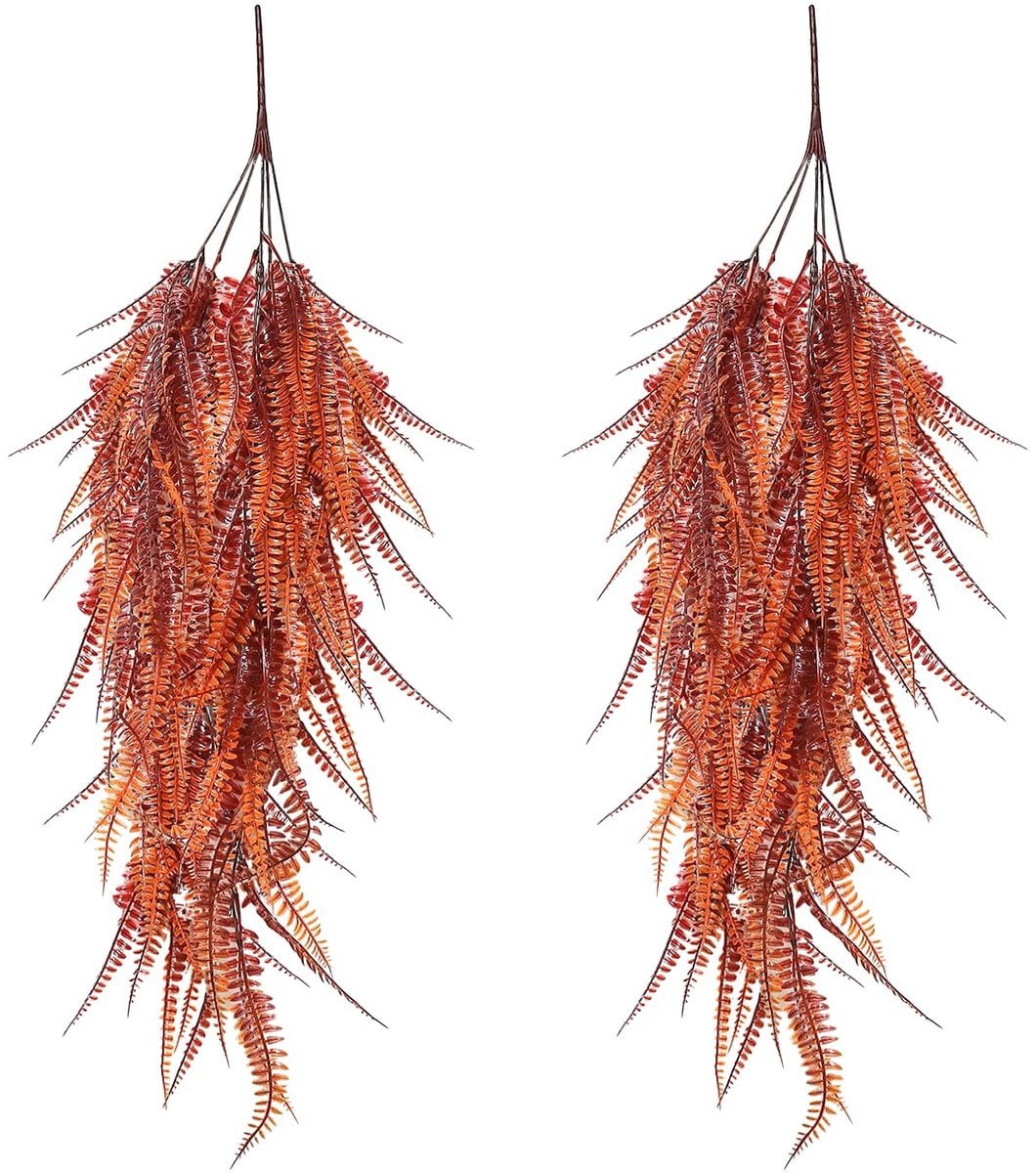 SolidKeus Set van 2 Hangende Kunstplanten voor Wanddecoratie, Groen, 70 cm