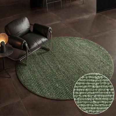 Teppich VILLEROY & BOCH "Woll-Optik Teppich Wilma", grün (grün multifarben), H:8mm Ø:160cm, Baumwolle, Polyester, Teppiche, Teppich, Handgemacht, Woll-Optik, Weich, Meliert, Wohnzimmer, Schlafzimmer