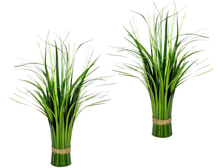 Kunstgras I.GE.A. Grasbund , grün, B:13cm H:40cm, Kunststoff, Kunstpflanzen, Kunstgras, mit Juteband, 2er Set