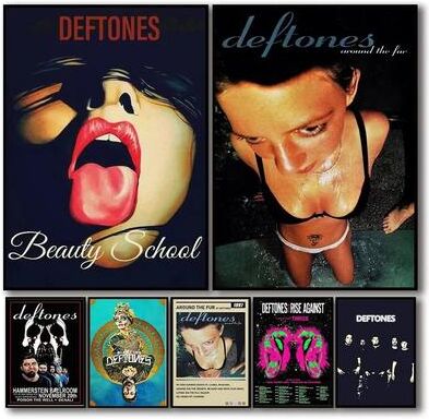 Inspired Finds Deftones Around The Fur Retro Album Canvas Poster For Music Room & Wall Decor 15.75x19.69in No Frame ethereal Gloom