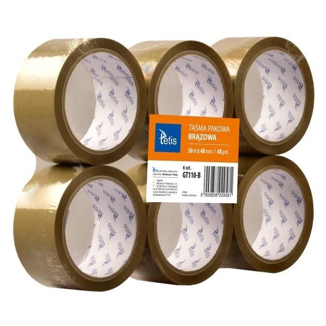 Tetis Paketband Braun 6 Stk. (48 mm) (AB298TET)