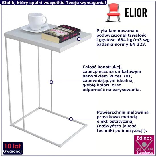 Edinos Biały stolik pomocniczy C9-A13