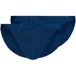 SKINY Herren Tanga-Slip, 2er Pack - Cotton Retro, Unterhose, Feinripp, Baumwolle Blau / XL
