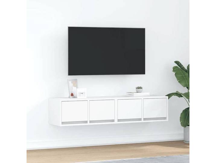 UNIQUE Meubles TV 2 pcs LMT - Bancs TV Armoires de rangement blanc 60x31x25 5 cm bois d'ingénierie cozy155178