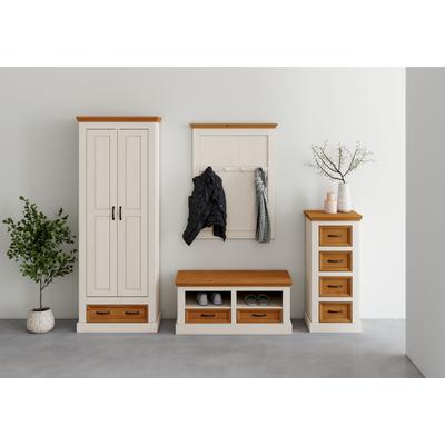 Kommode OTTO HOME "Selma", weiß (weiß, gebeizt), B:45cm H:100cm T:40cm, FSC-zertifiziertes Massivholz, Sideboards, Kommode