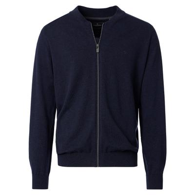 Strickjacke CASAMODA "CASAMODA Strickjacke uni", Herren, Gr. S, blau (nachtblau), 100% Baumwolle, Strickjacken Strickjacke