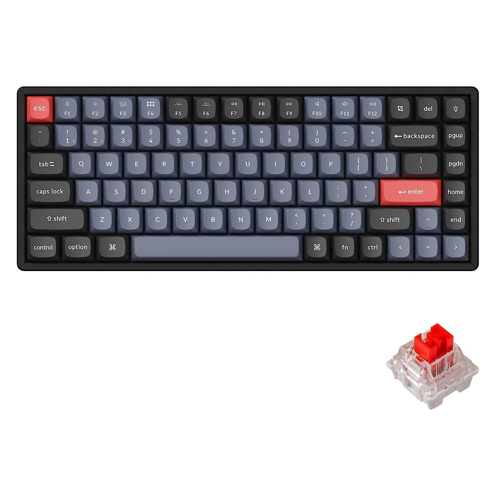 Keychron Key K2Pro 75% Alu RGB Gat Red K2P-J1-DE (DE, Kabelgebunden, Kabellos) (K2P-J1-DE)