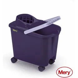 Mery Mop-Eimer mit Schwenkrädern und breitem Trocknungsgestell Lila 14 Liter, Reinigungsutensil, Violett