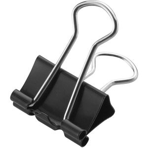 Westcott Foldbackklammern E-1070100, 19mm, schwarz, aus Metall, 12 Stück