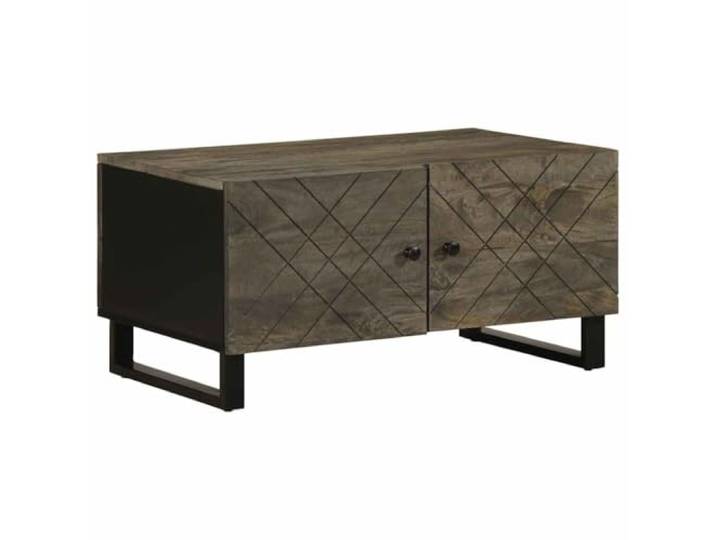 HEFZGDB Massivholz Couchtisch Schwarz 80x50x40 cm aus Mango mit Stauraum und Stabiler Tischplatte für Wohnzimmer