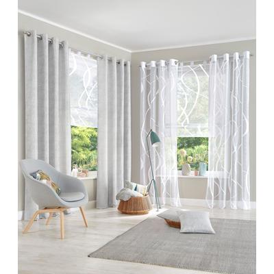 Raffrollo OTTO HOME "Cellino" Gr. 1, weiß, B:45cm H:140cm, Jacquard, Obermaterial: 100% Polyester, Raffrollos, Transparent, klassische Netzoptik, Polyester